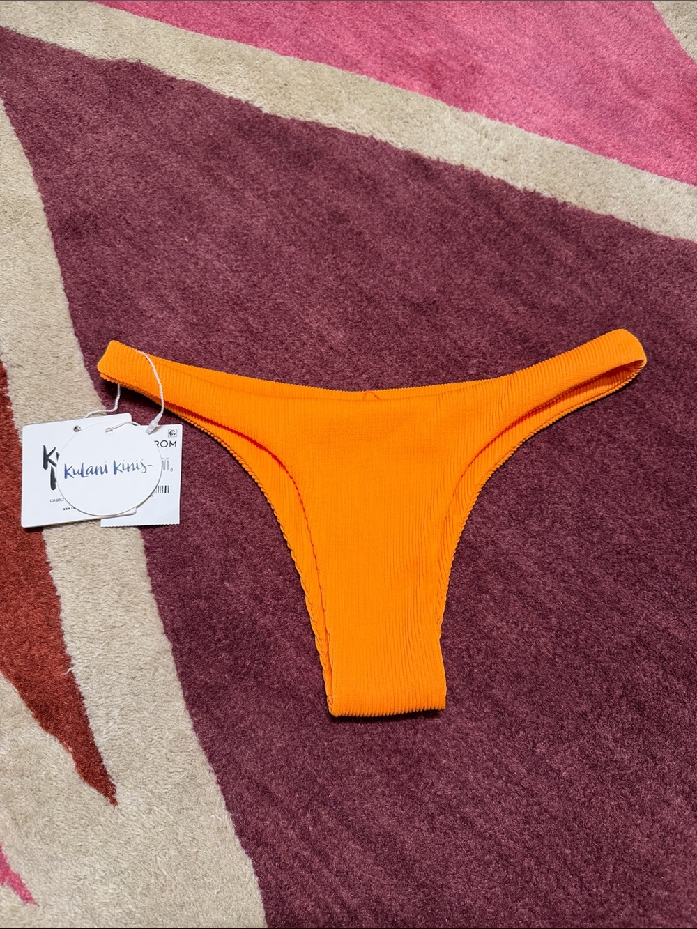 NWT Kulani Kinis Minimalist Ribbed Bikini Bottoms Size S